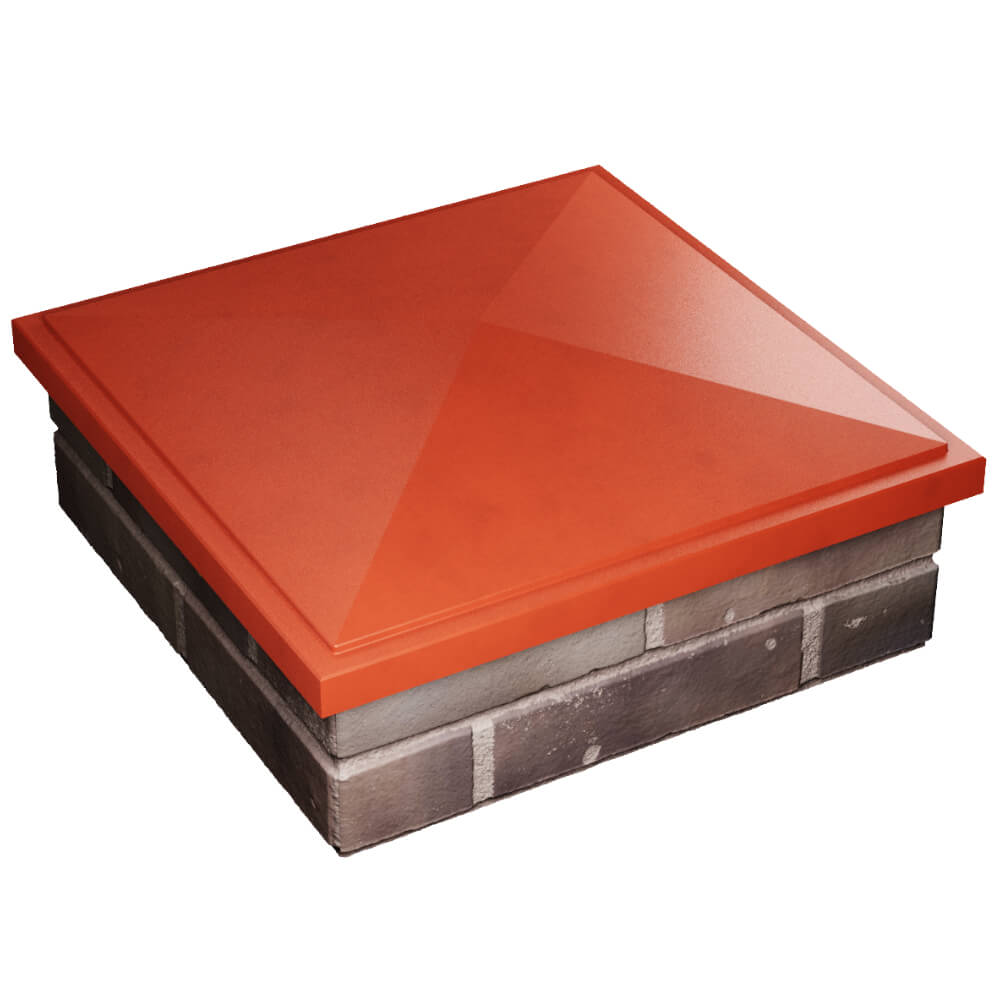 Колпак Zking БонаМоно Красный на столб 2х2 кирпича (515х515, 530х530мм) в Сочи фото