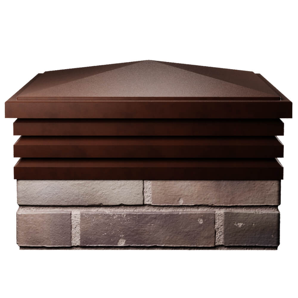 Колпак Zking Бона ХайТек Коричневый на столб 2х2 кирпича (513х513мм) Сочи фото