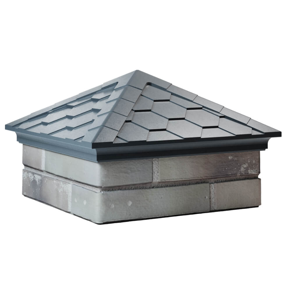 Колпак Zking Эверест Серый на столб 1.5х1.5 кирпича (390х390мм) в Сочи фото