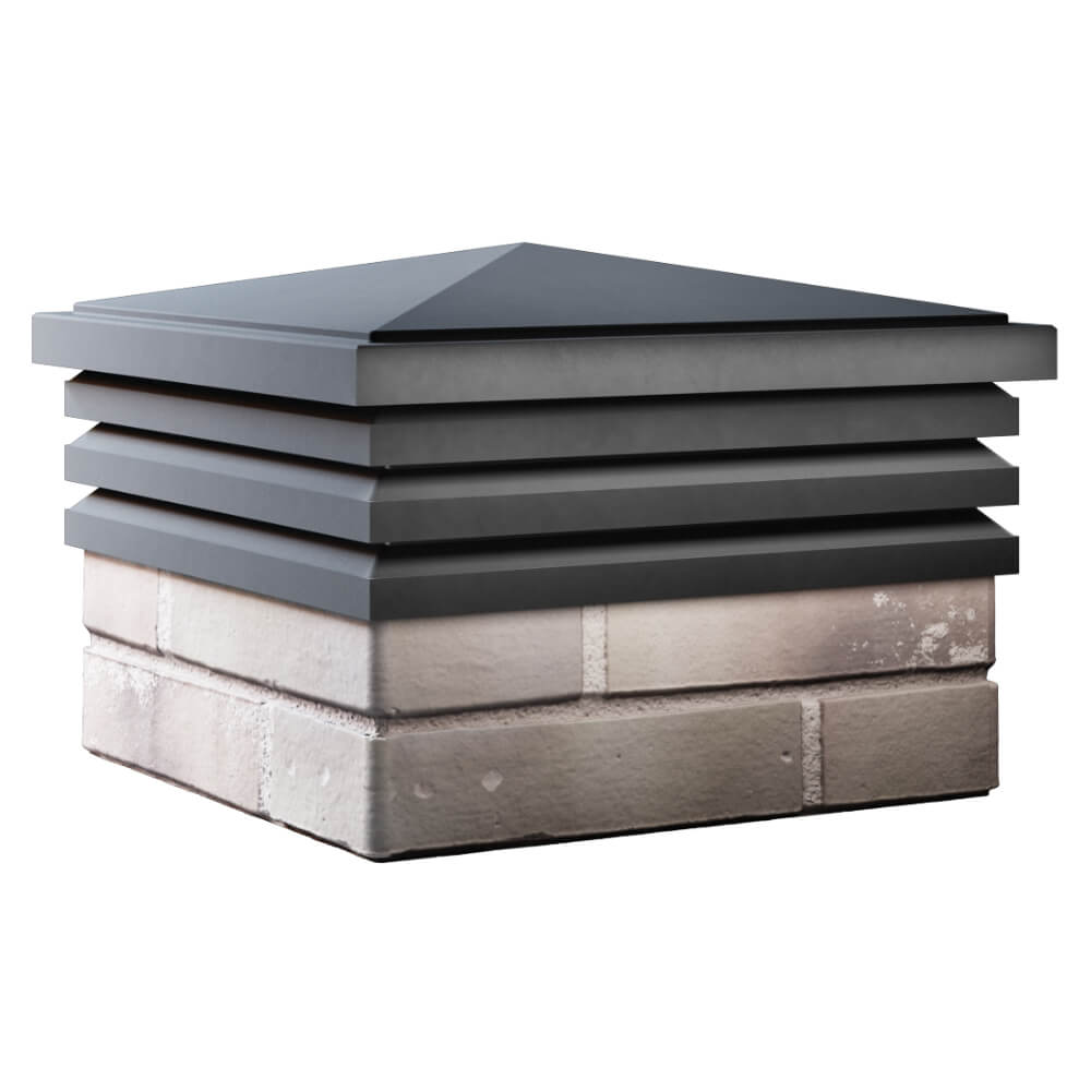 Колпак Zking Бона ХайТек Серый на столб 1.5х1.5 кирпича (385х385мм) в Сочи фото