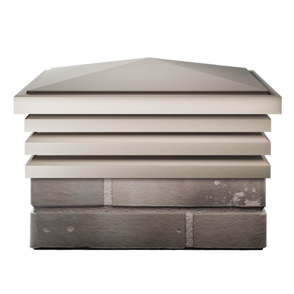 Колпак Zking Бона ХайТек Бежевый на столб 1.5х1.5 кирпича (385х385мм) Сочи фото