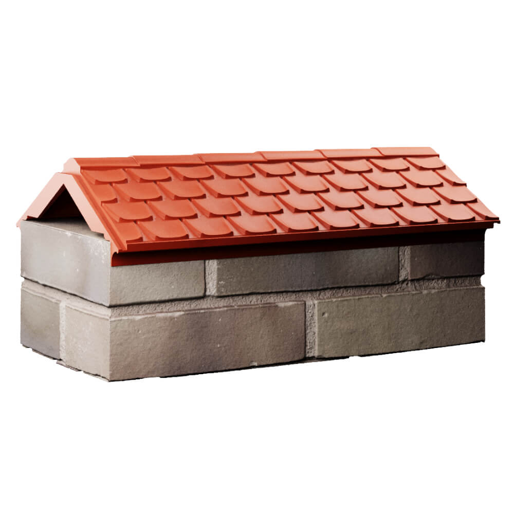 Парапет Zking Эльбрус Красный с посадкой на 1 кирпич (255мм) Сочи фото