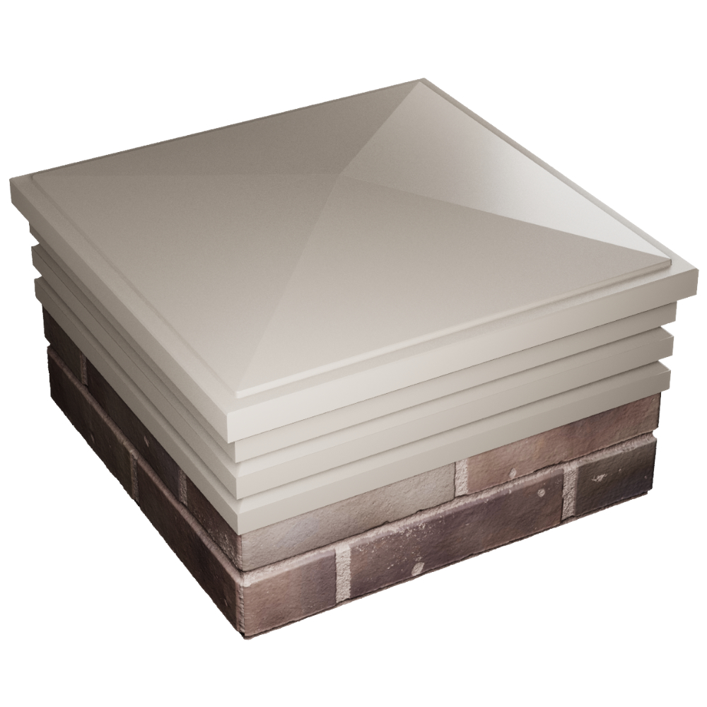 Колпак Zking Бона ХайТек Бежевый на столб 2х2 кирпича (513х513мм) в Сочи фото