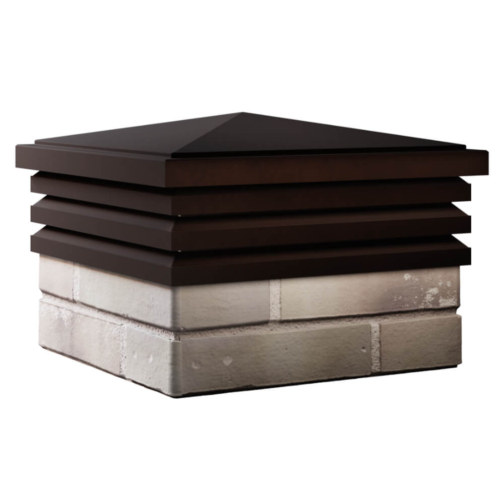 Колпак Zking Бона ХайТек Коричневый на столб 1.5х1.5 кирпича (385х385мм) в Сочи фото