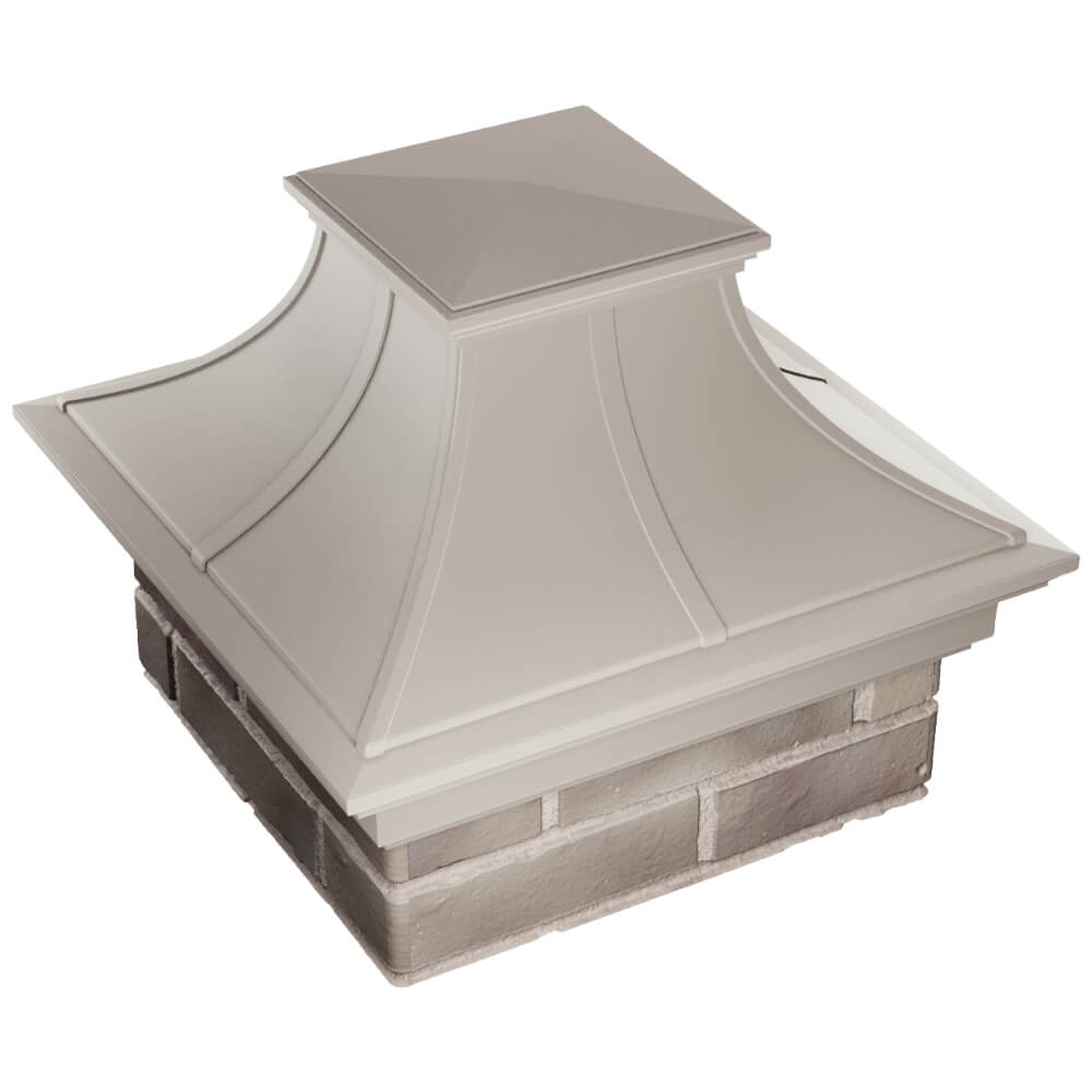 Колпак Zking Монблан Премиум Бежевый на столб 1.5х1.5 кирпича (385х385мм) в Сочи фото