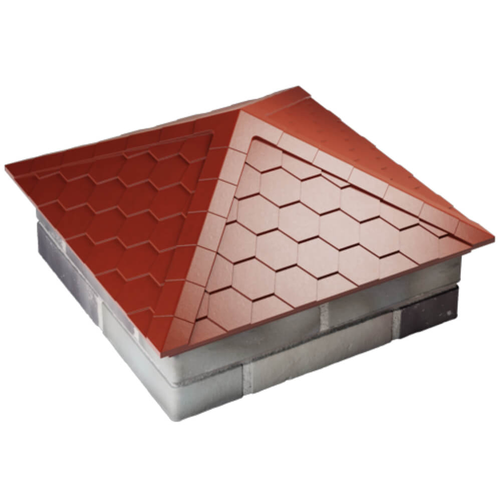 Колпак Zking Эверест Красный на столб 2х2 кирпича (535х535мм) Сочи фото